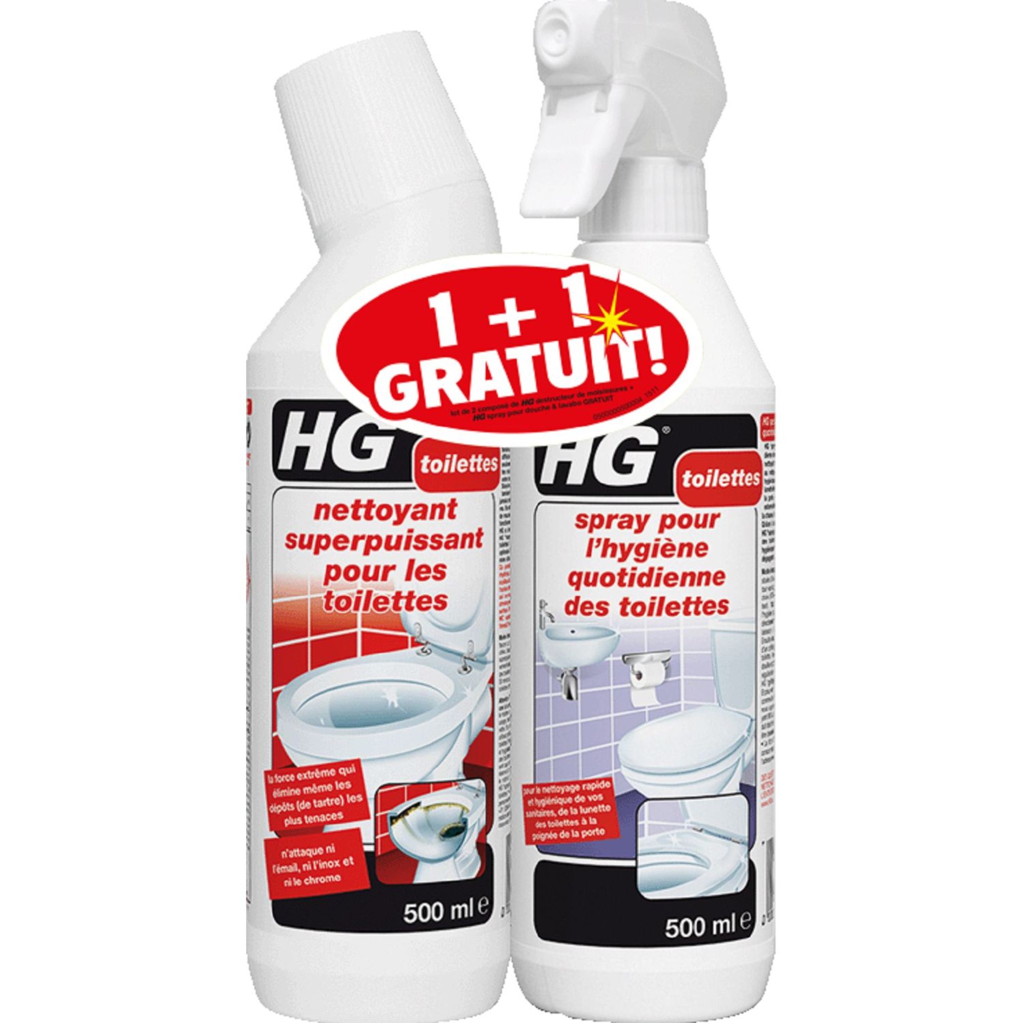 HG HG nettoyant WC et spray toilettes 1+1 pas cher 
