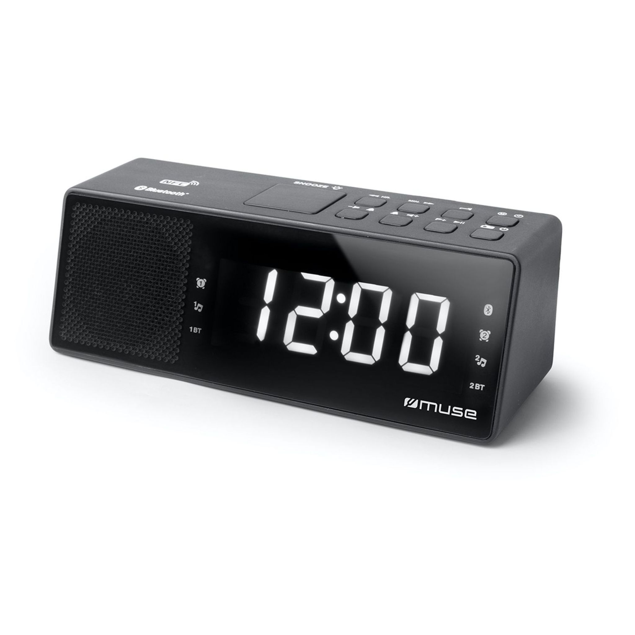 MUSE Radio-réveil avec port USB de chargement - Noir - M-16 CR pas cher 