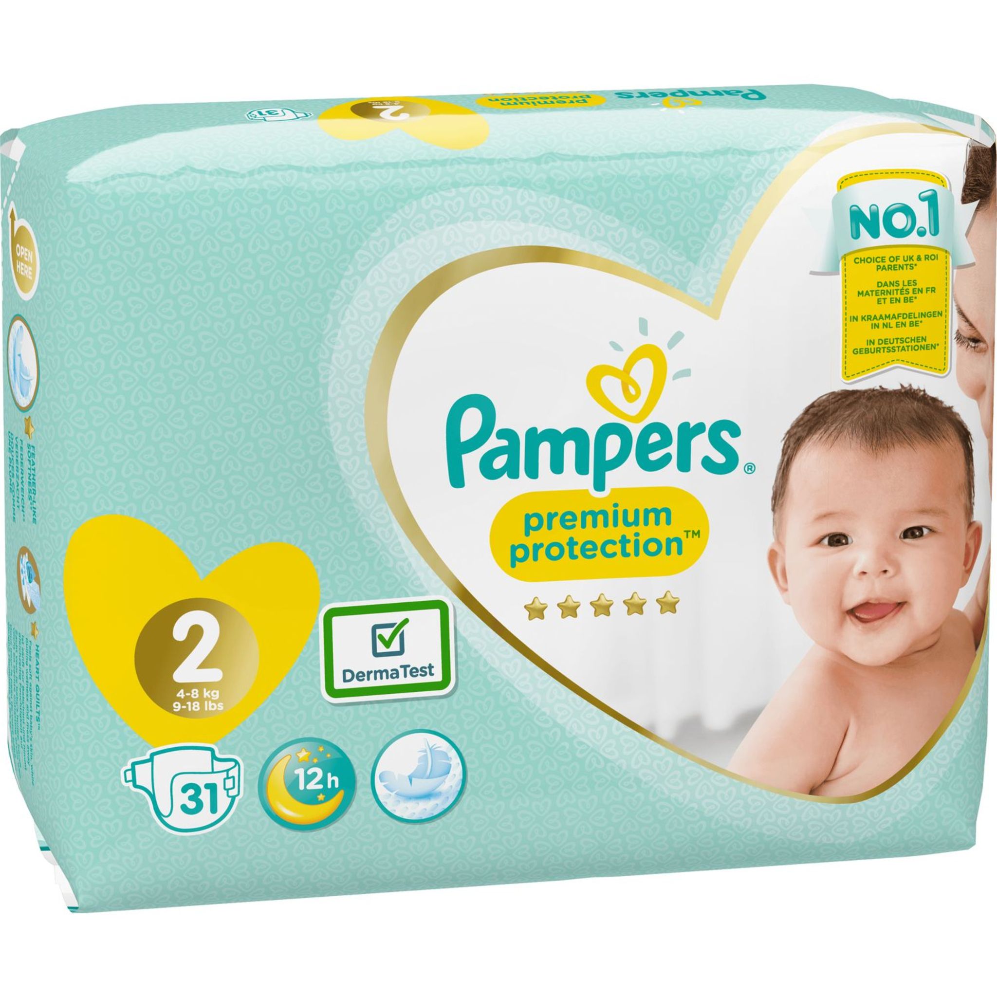 PAMPERS Pampers Premium protection couches taille 2 (4-8 kg) x31 31  couches pas cher 