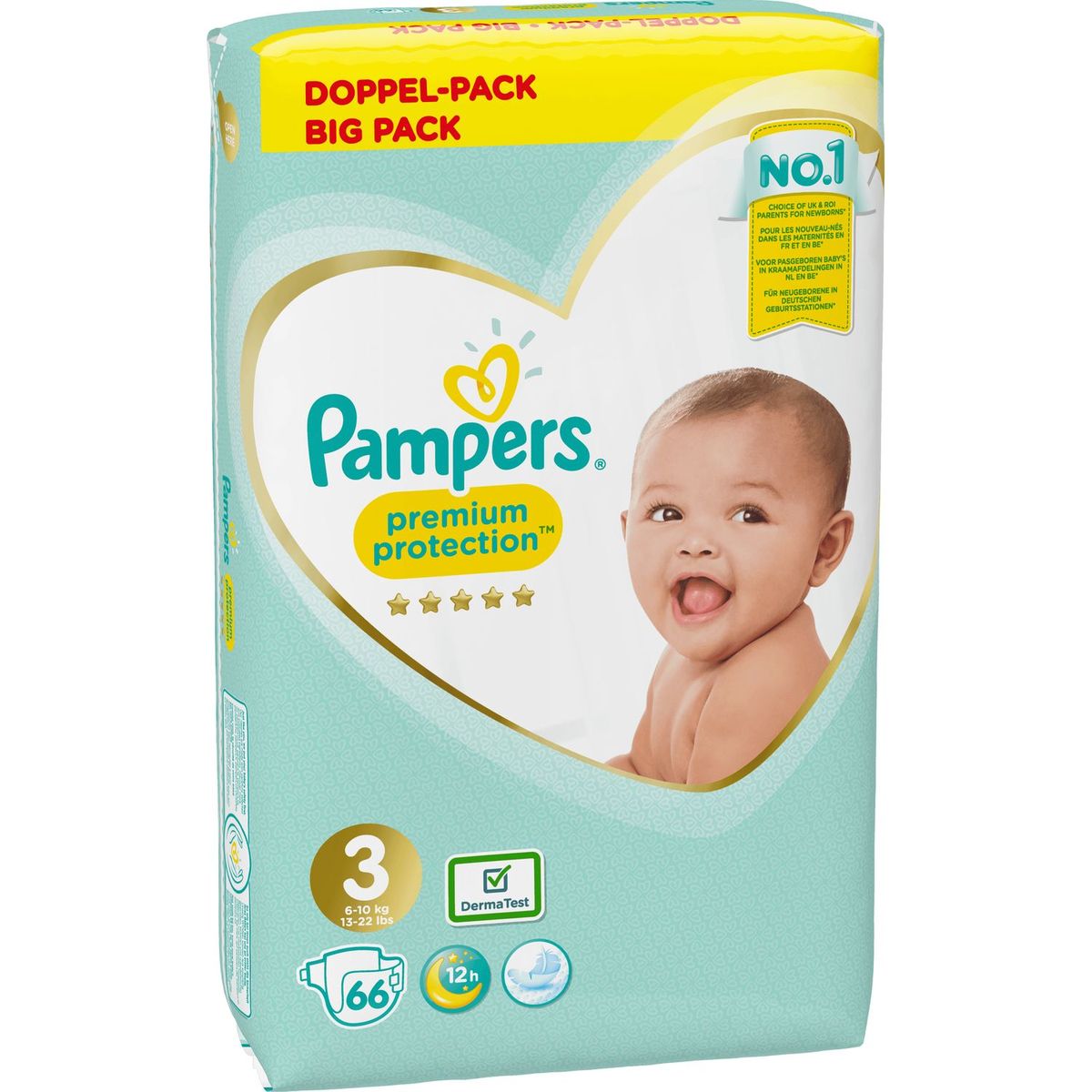 PAMPERS Premium protection couches taille 3 (6-10kg) 66 couches pas cher 