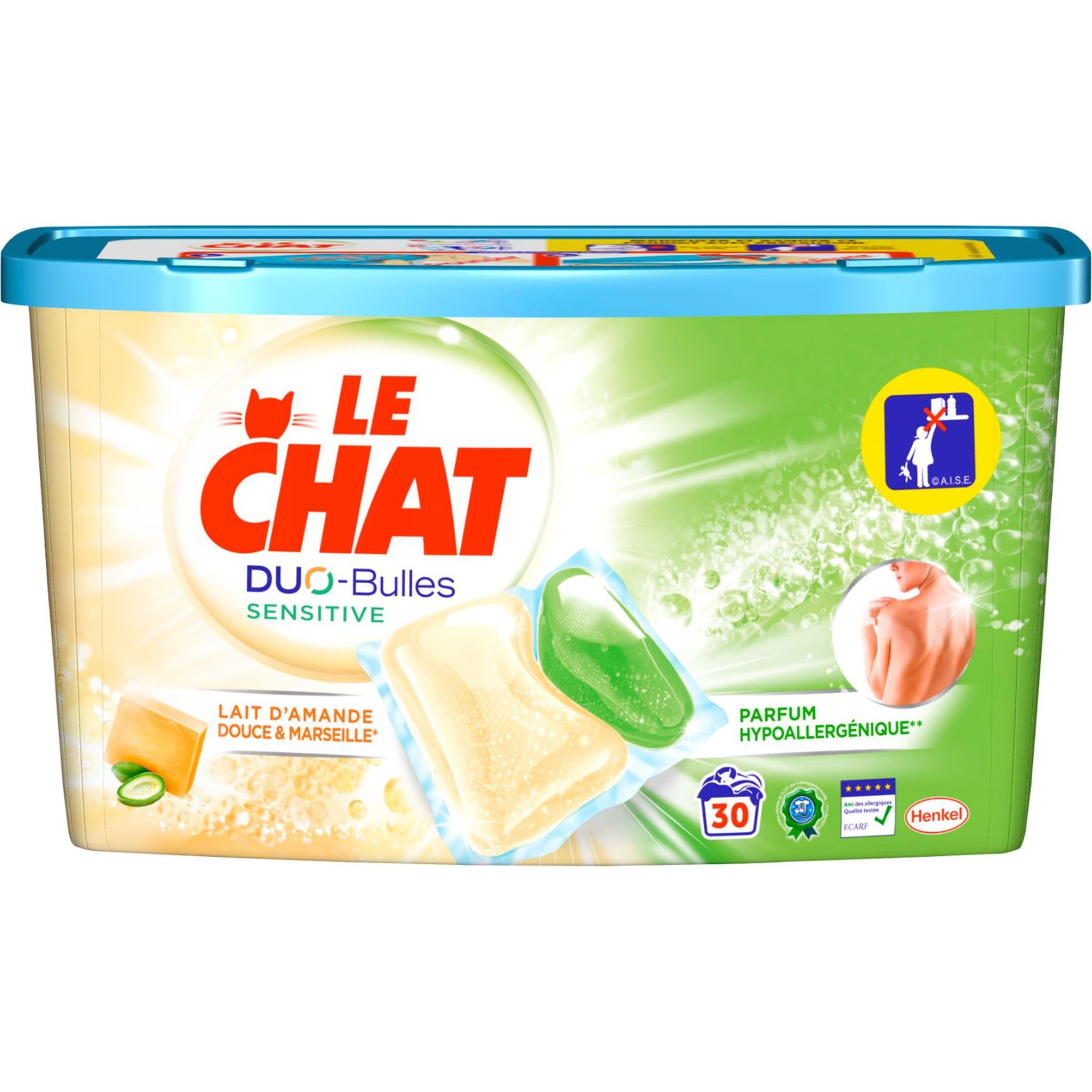 Le Chat Lessive Duo Bulles Sensitive 30 Capsules 750g Pas Cher A Prix Auchan