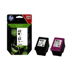 HP Pack de 2 Cartouches d'Encre HP 62 Noire et Trois Couleurs Authentiques (N9J71AE)