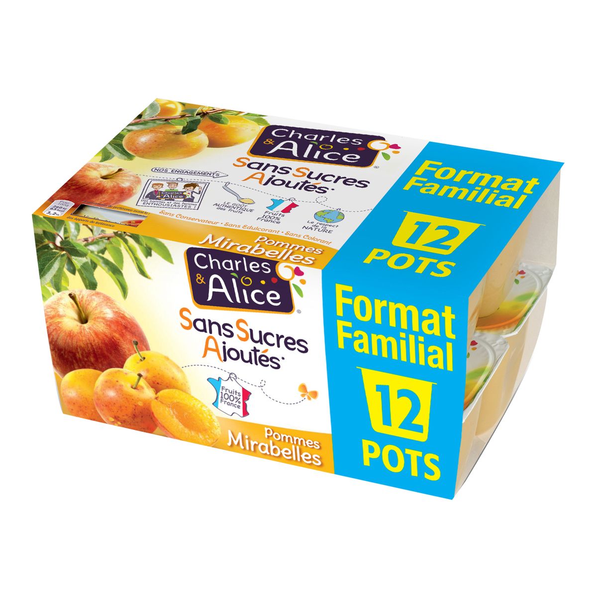 CHARLES ET ALICE Charles et Alice compote pomme mirabelle sans sucres