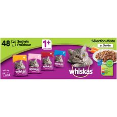 Whiskas Sachets Repas Patee En Gelee Viandes Poissons Pour Chat 48x85g Pas Cher A Prix Auchan