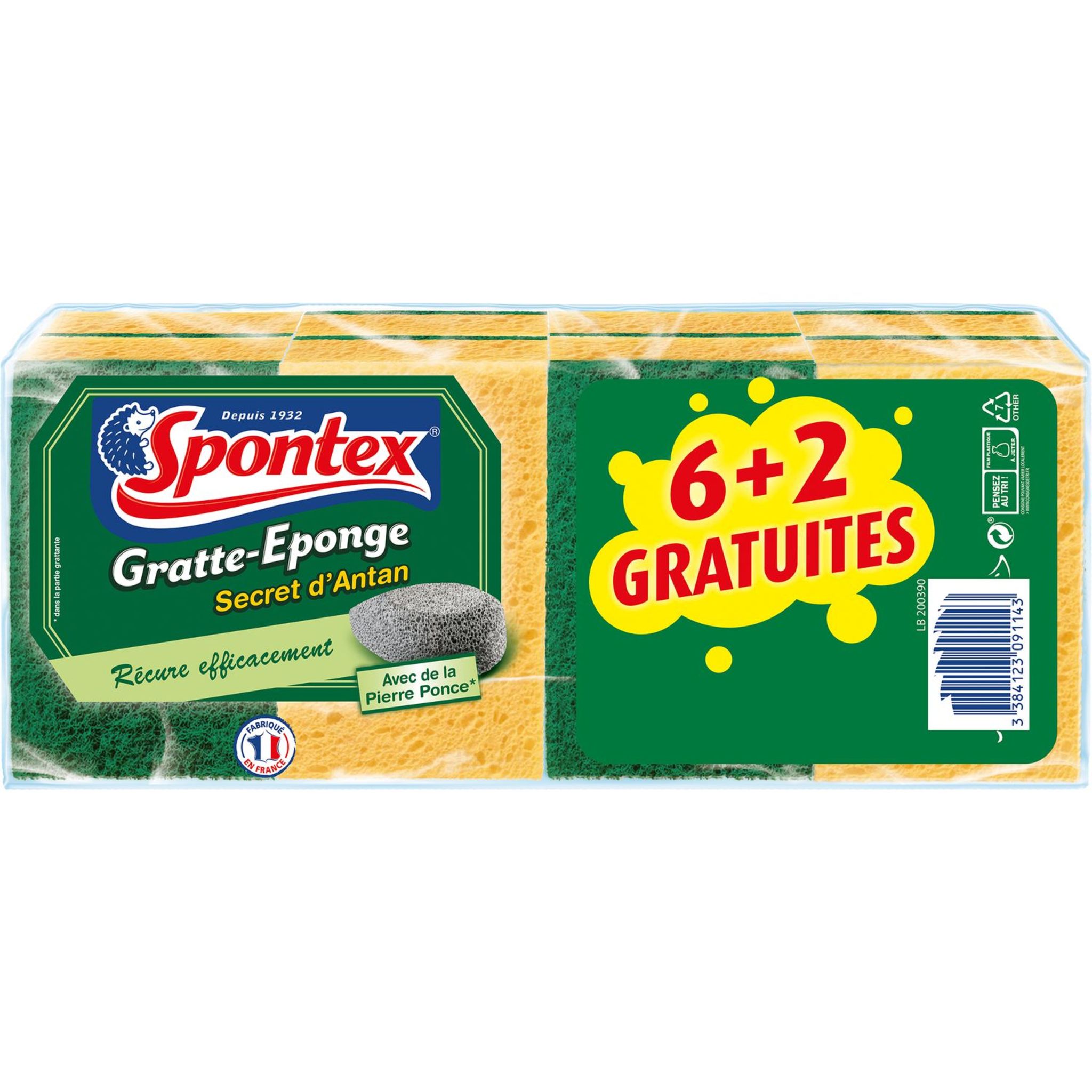 SPONTEX - Gratte-Eponge Stop-Graisse - 12 pack de 2 éponges