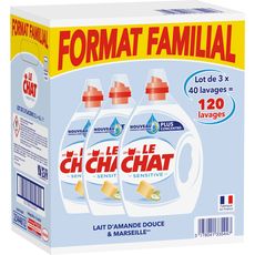 Le Chat Lessive Liquide Sensitive Lavage X1 3x2l Familial Pas Cher A Prix Auchan