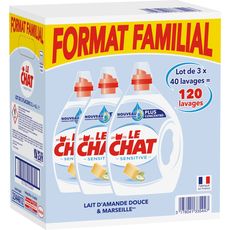 Le Chat Lessive Liquide Sensitive Lavage X1 3x2l Familial Pas Cher A Prix Auchan