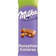 MILKA Tablette de chocolat au lait aux noisettes entières 1 pièce 200g