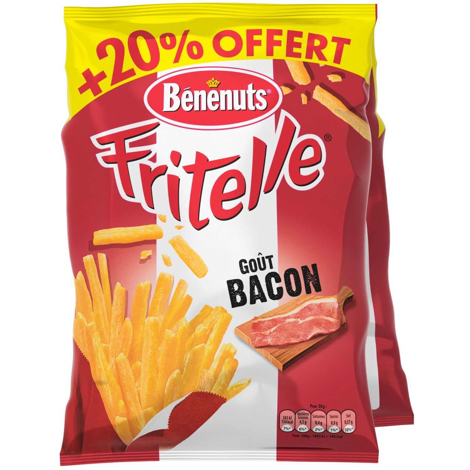 Benenuts Bénénuts Fritelle Bacon 2X80G +20% Offert Lot De 2 2X80G Pas Cher  À Prix Auchan