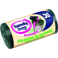 HANDY BAG Sacs poubelle à fixation élastique recyclés 30l 15 sacs