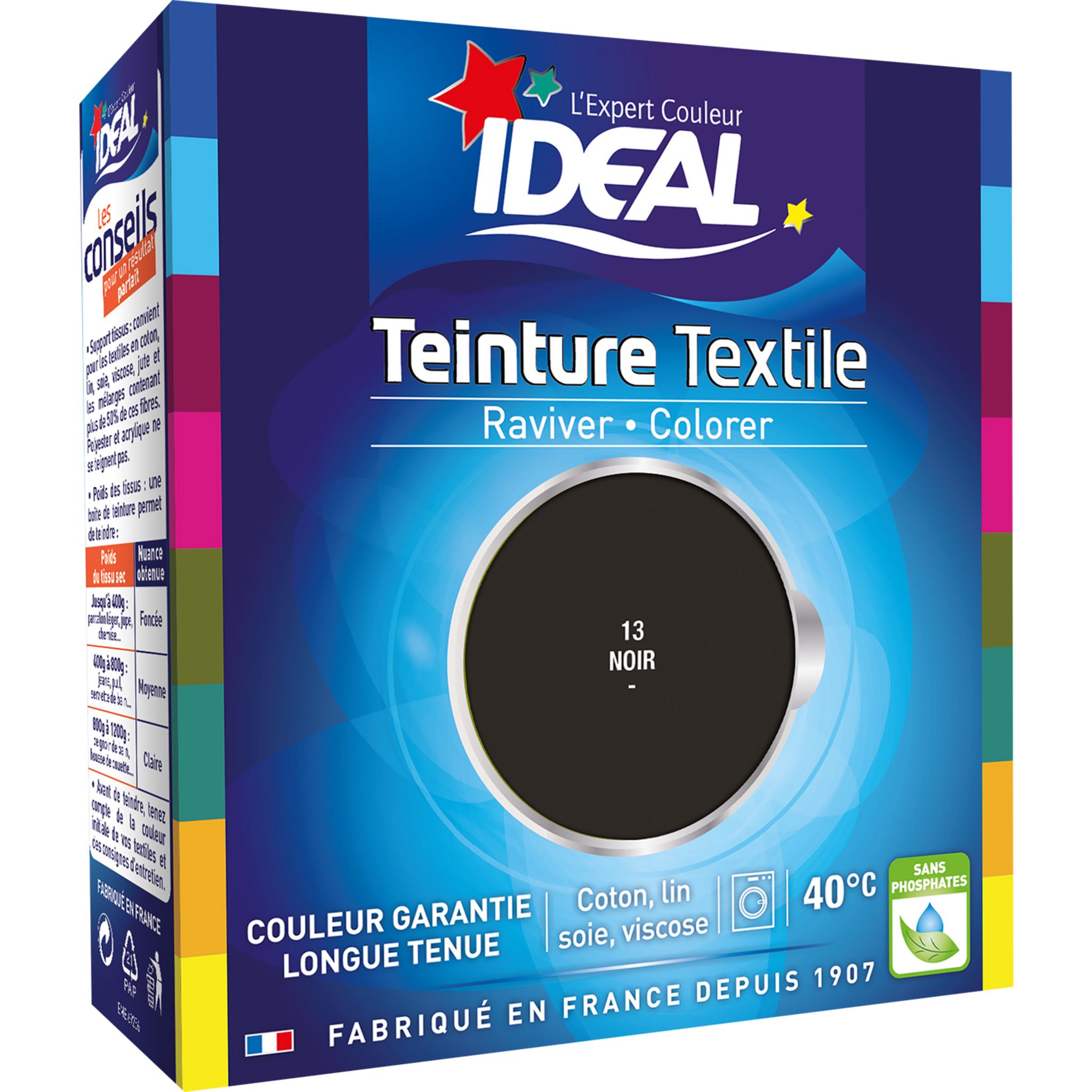 IDEAL Teinture textile liquide maxi bleu marine 75ml pas cher