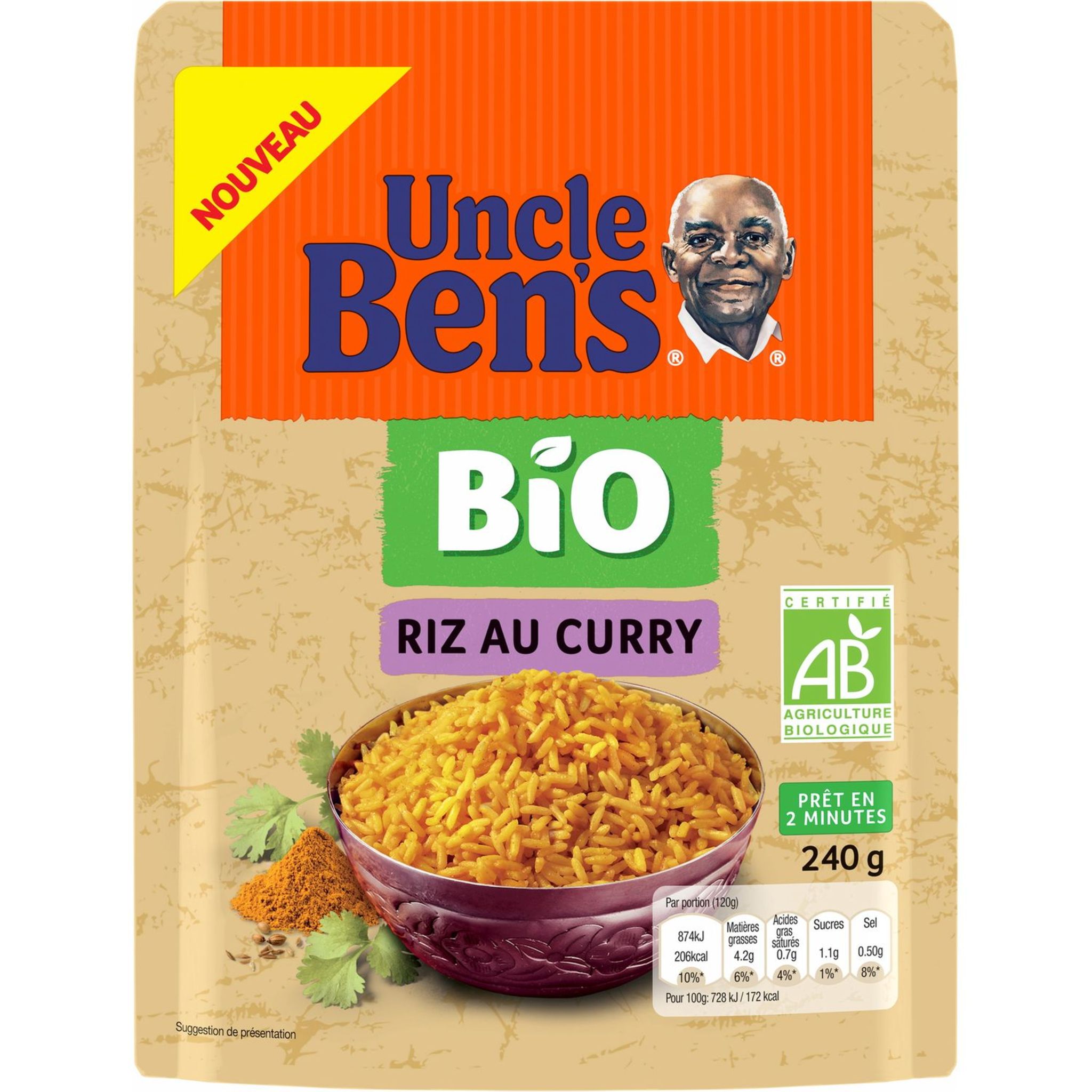BEN'S ORIGINAL Riz au curry bio 240g pas cher 