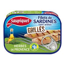 SAUPIQUET Filets de sardines sans arêtes grillés aux herbes de Provence 70g