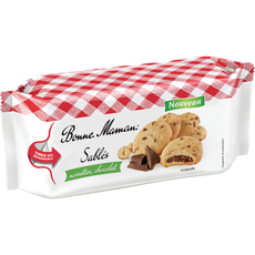 BONNE MAMAN Biscuit sablés fourrés noisettes chocolat 14 biscuits 150g