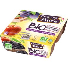 Charles Alice Specialite Bio Pomme Pruneau 4x95g Pas Cher A Prix Auchan