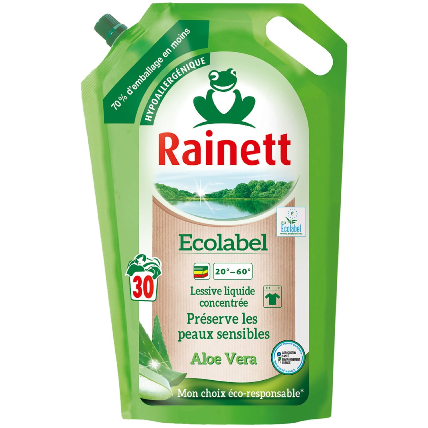 RAINETT Lessive liquide concentré écologique aloe vera 30 lavages