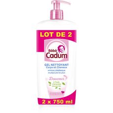 Bebe Cadum Gel Nettoyant Corps Et Cheveux Pour Bebe Huile D Amandes Douces Bio 2x750ml Pas Cher A Prix Auchan