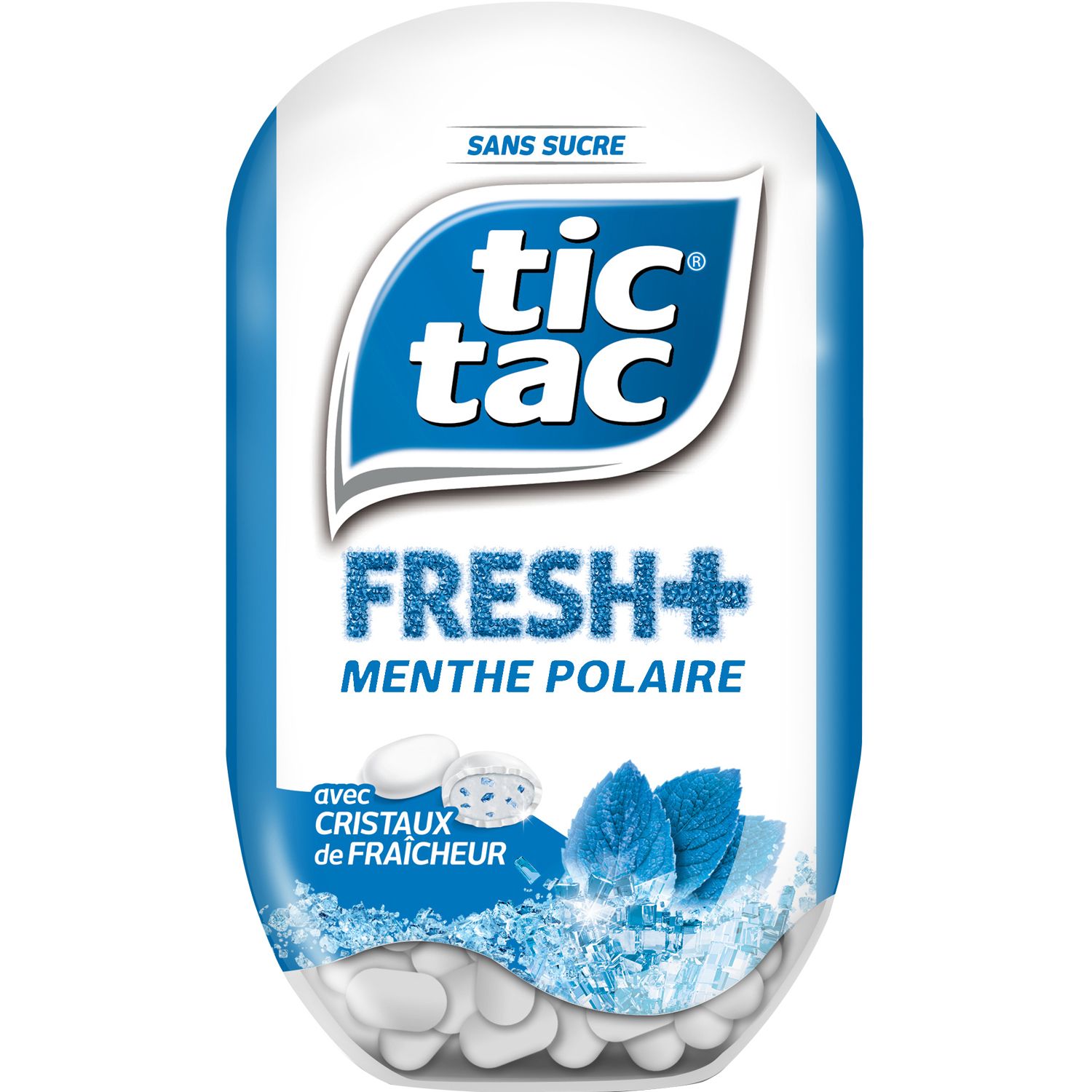 TIC TAC Fresh+ goût menthe polaire sans sucres 60 dragées 40g pas cher 