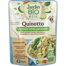 JARDIN BIO ETIC Quinotto légumes verts parmesan en poche fabriqué en France 220g