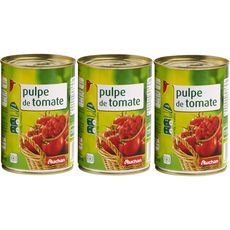 AUCHAN Auchan Pulpe de tomate en boîte 3x400g 3x400g