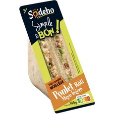 Sodebo Sandwich Poulet Rôti Mayonnaise Légère Crudités 145g Pas Cher à ...