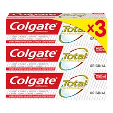 COLGATE Total Dentifrice original au fluor 3x75ml
