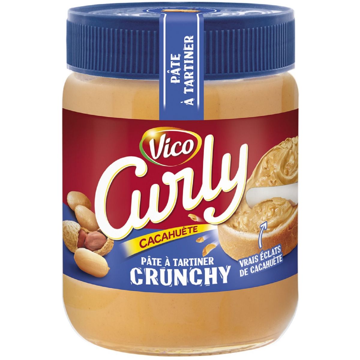 VICO Vico curly cacahuète crunchy à tartiner 340g pas cher 
