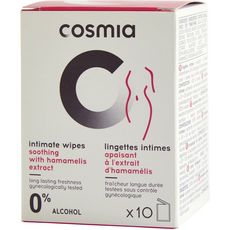 Cosmia lingettes intimes douceur x10 10 lingettes