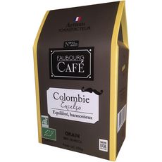 FAUBOURG CAFE Café en grains bio de Colombie excelso 100% arabica 250g