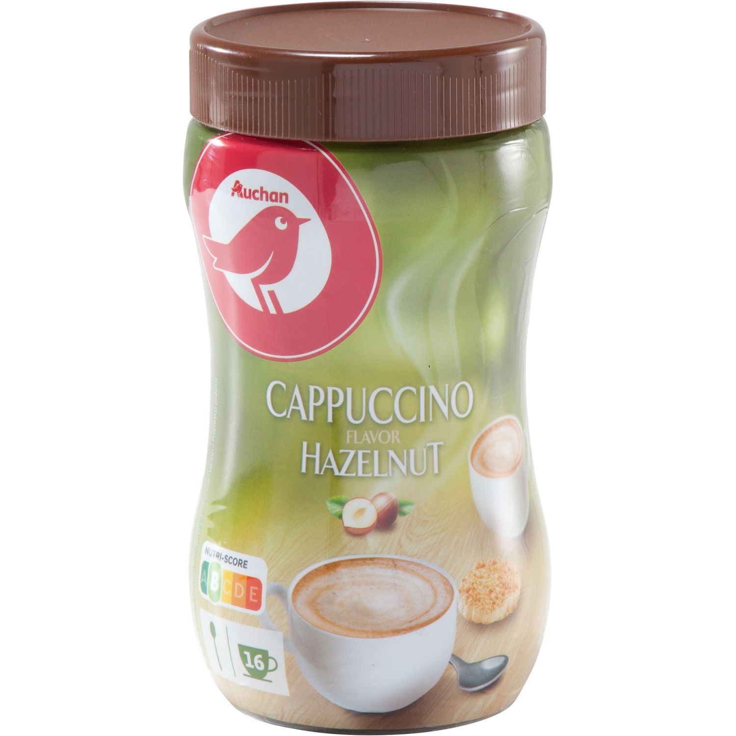 AUCHAN Café soluble cappuccino saveur noisette 250g pas cher 