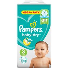 Pampers Baby Dry Mega Pack Couches Taille 3 5 9kg 100 Couches Pas Cher A Prix Auchan