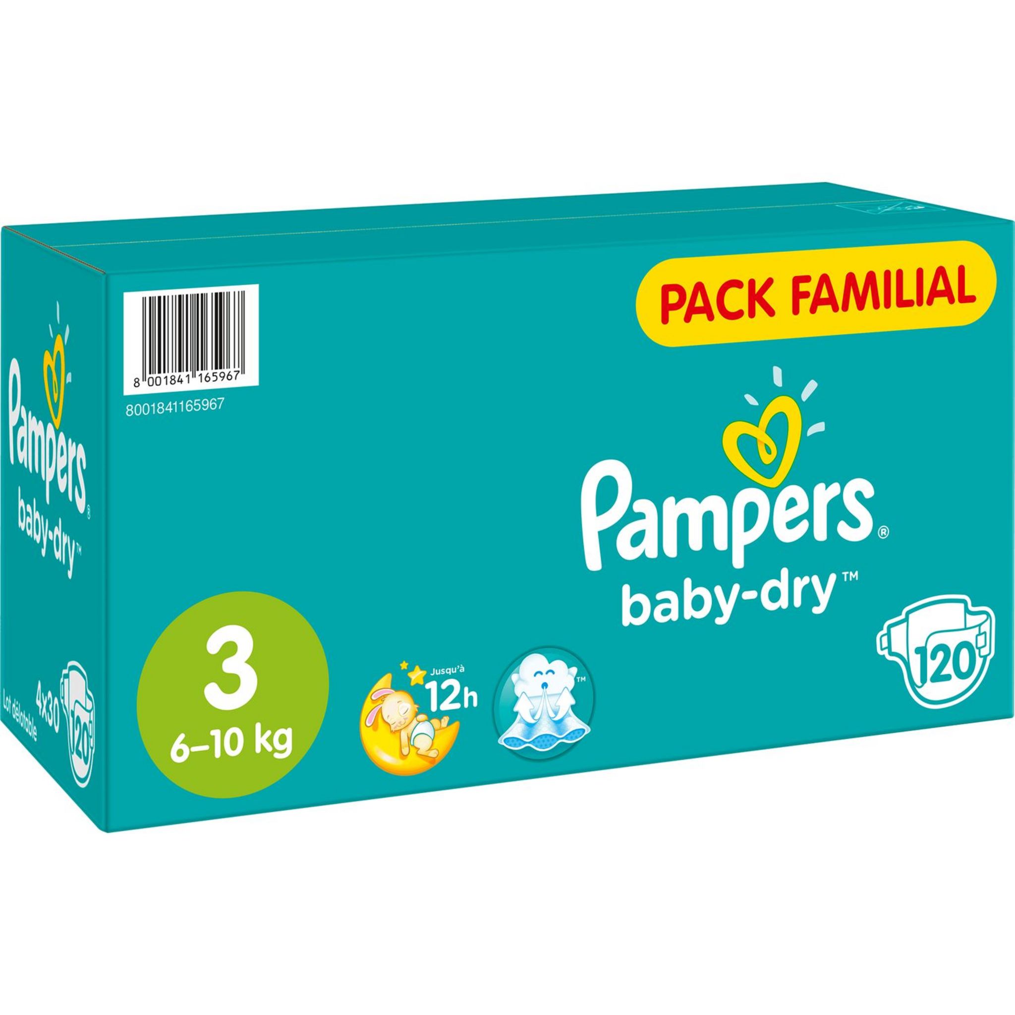 Couches Pampers Baby Dry - Ex : Trio Pack Taille 3 x156 couches (via 40,90€  sur la carte fidélité) –