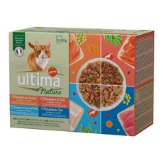 Ultima Nature Sachets Repas Patee Poissons Viandes Pour Chat 12x85g Pas Cher A Prix Auchan