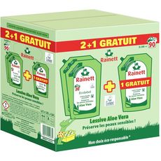 Rainett Rainett Lessive Sensitive Aloe Vera 2x1 98l 1offert Pas Cher A Prix Auchan