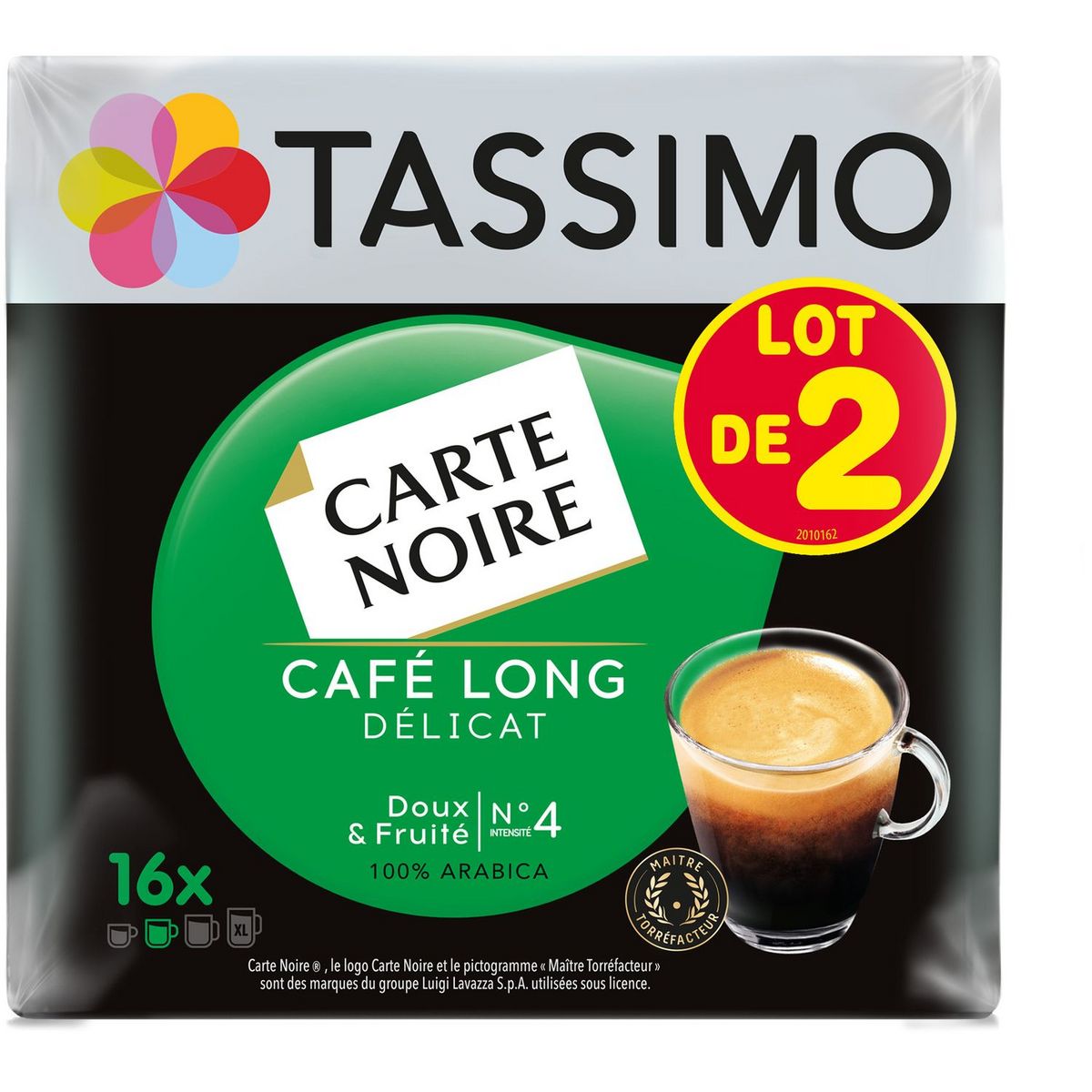 TASSIMO Tassimo carte noire café long délicat capsule 2x16 221g pas cher Auchan.fr