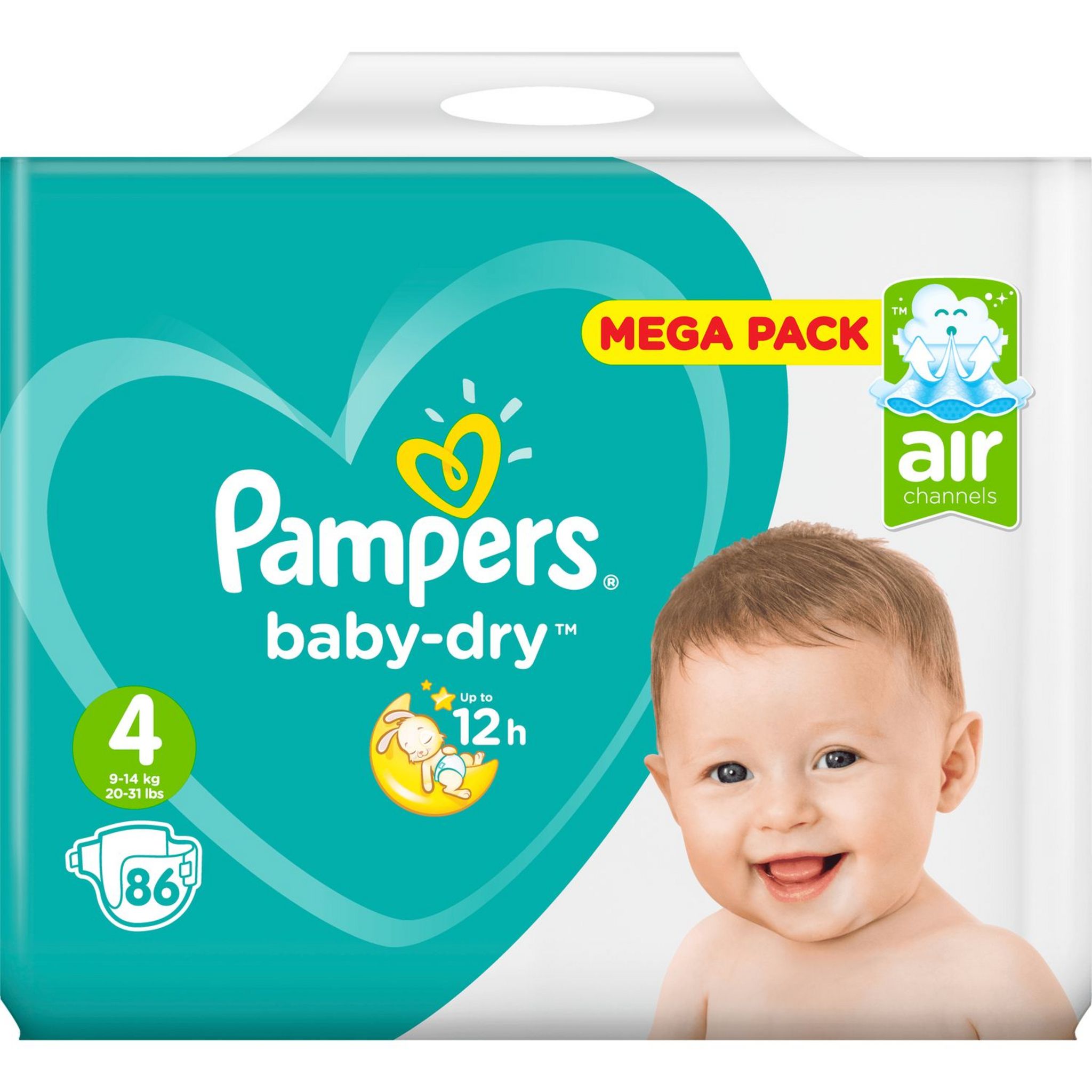 Pampers - Couches baby dry taille 4 Mega pack - Supermarchés Match