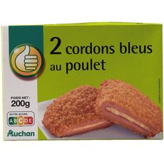 AUCHAN ESSENTIEL Cordons bleus de poulet 2 pièces 200g