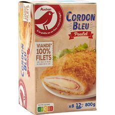 AUCHAN Cordon bleu poulet 8 pièces 800g