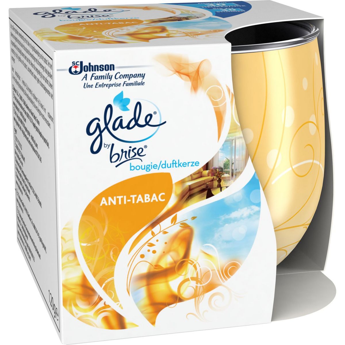 GLADE Bougie décorée anti-tabac 1 bougie pas cher 