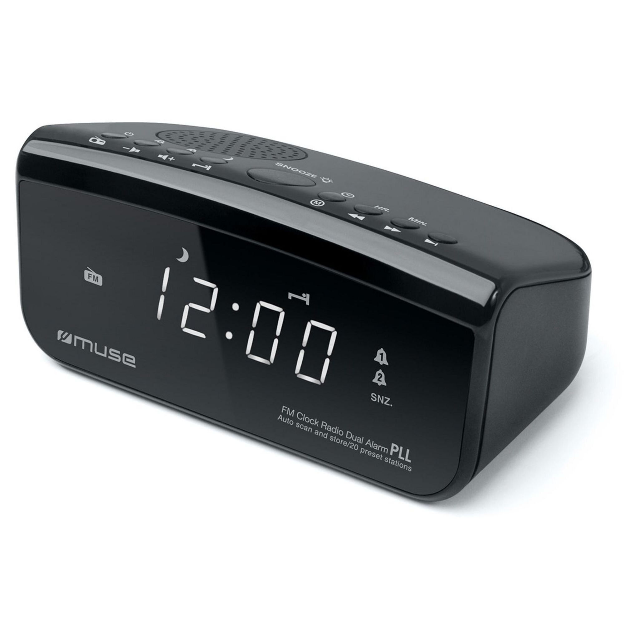 MUSE Radio-réveil avec port USB de chargement - Noir - M-16 CR pas cher 