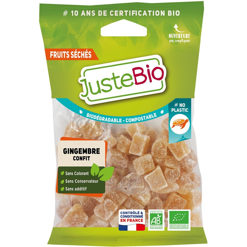 JUSTE BIO Gingembre confit sans colorant sans conservateur sans