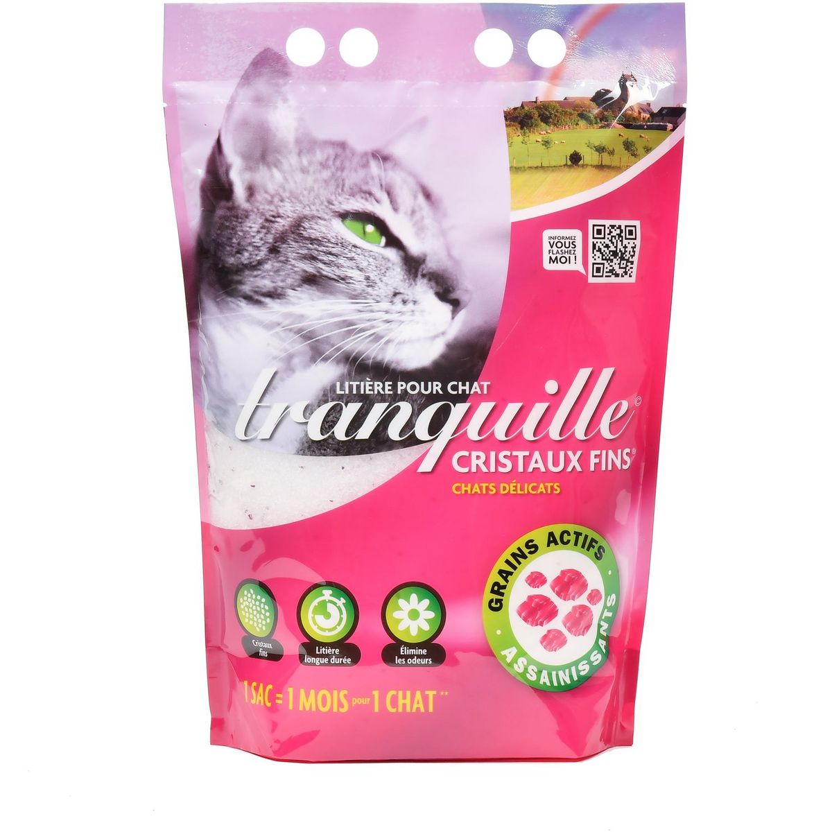 TRANQUILLE Tranquille Litière silice pour chat délicat 3,7l 3,7l pas cher -  Auchan.fr