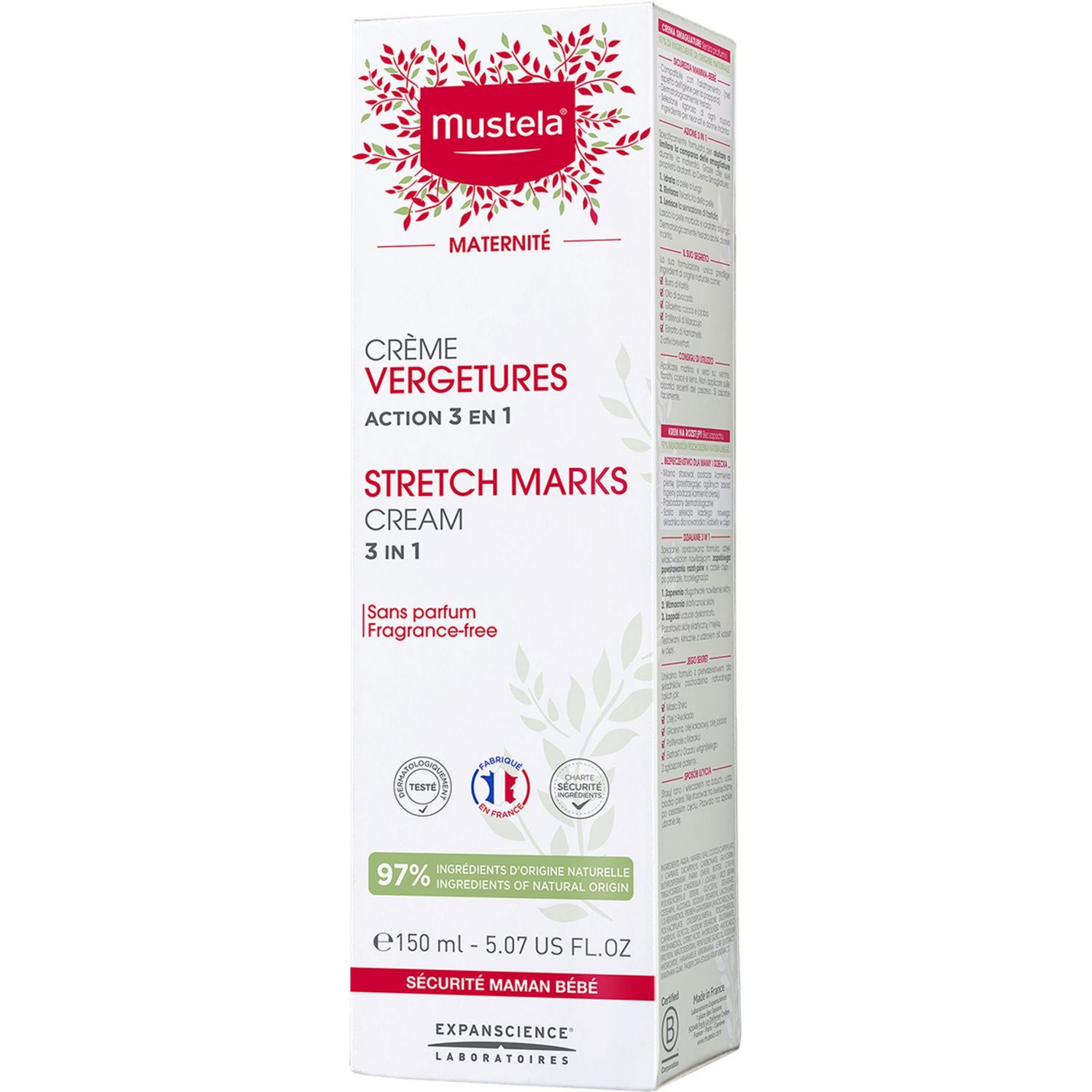 Mustela Crème Vergetures 3-en-1 Sans Parfum 150ml