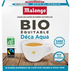 MALONGO Café bio décaféiné en dosette 16 dosettes 100g
