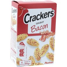 AUCHAN Crackers saveur bacon 90g