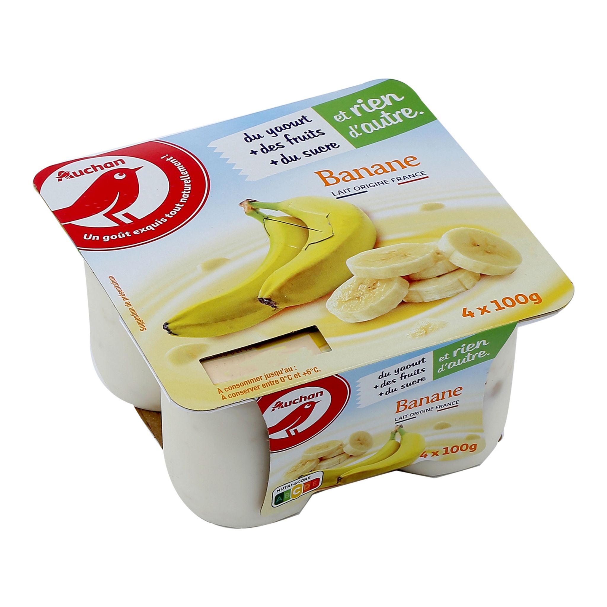 Yaourt aromatisé banane ×4