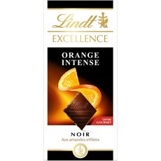 LINDT Excellence tablette de chocolat noir orange intense aux amandes effilées 1 pièce 100g