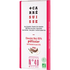 CARRE SUISSE Tablette de chocolat noir bio pâtissier 65% 1 pièce 200g