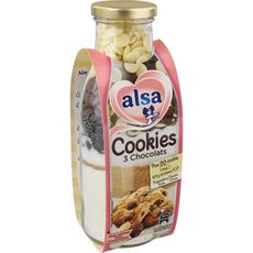 ALSA Préparation pour cookies 3 chocolats 20 pièces 400g