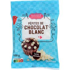 AUCHAN Pépites de chocolat blanc sachet refermable 100g